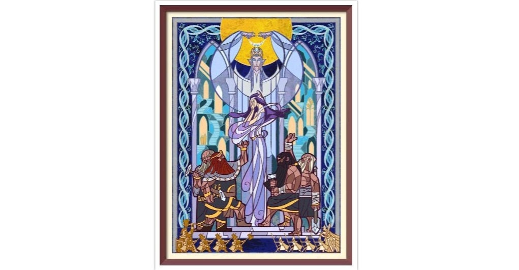 Cross Stitch Pattern Stained Glass PDF Counted Vintage Full Cross Stitches 4 Sizes