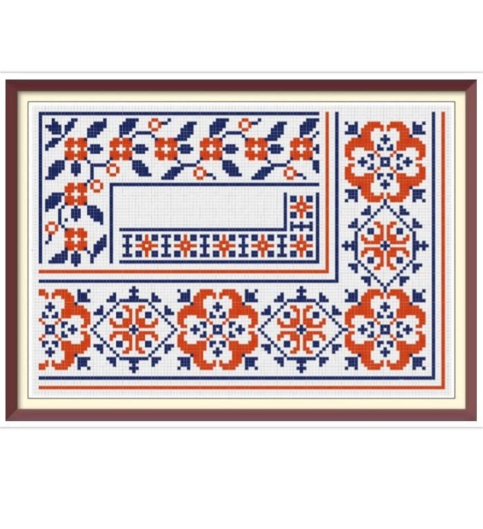 Antique Borders Cross Stitch Pattern: 19th Century Sampler (PDF)