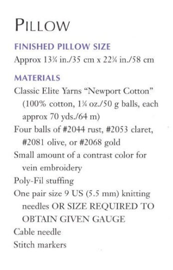 Vintage Cable Leaf Knit Place Mat & Pillow Pattern (PDF) - Image 4