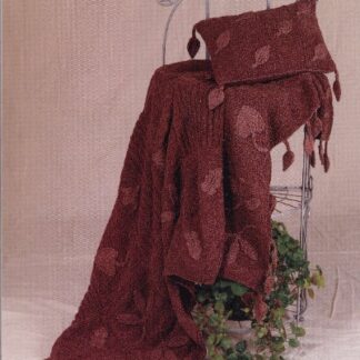 Textural Leaf Afghan and Pillow Knitting Pattern - Vintage PDF