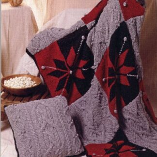 Snowflake Afghan and Aran Pillow Knitting Pattern: Vintage Country Decor (PDF)
