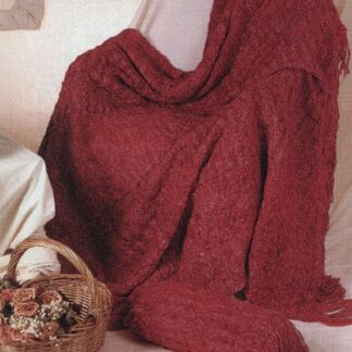Daisy Stitch Afghan and Bolster Pillow Knitting Pattern - Vintage PDF