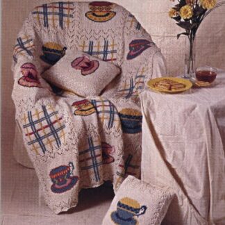Tea Time Lace Afghan and Pillow Knitting Pattern: Vintage Country Decor (PDF)