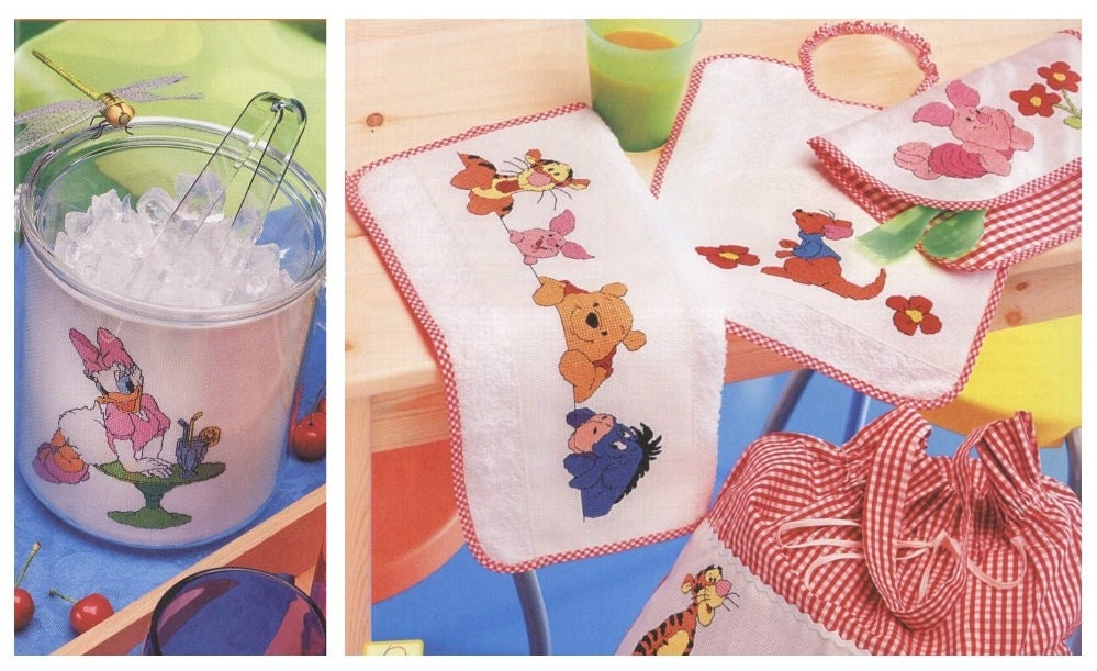 Winnie the Pooh Cross Stitch Pattern: Vintage Italian PDF (Digital Download)