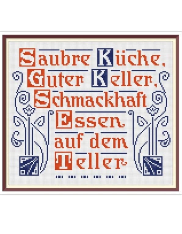 Vintage German Maxims Cross Stitch Pattern: 19th Century Sampler (PDF) - Image 2