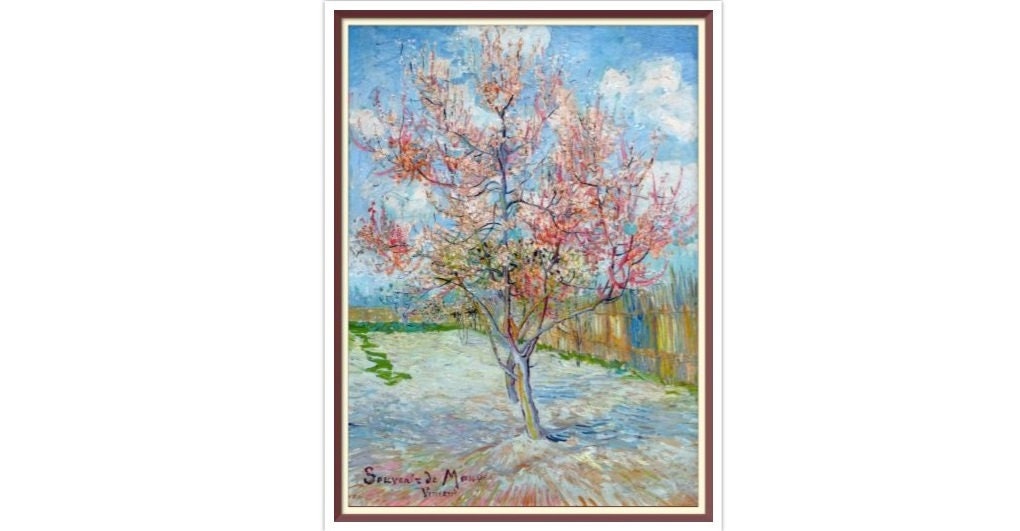 Van Gogh Peach Tree Cross Stitch Pattern: Vintage Art (PDF)