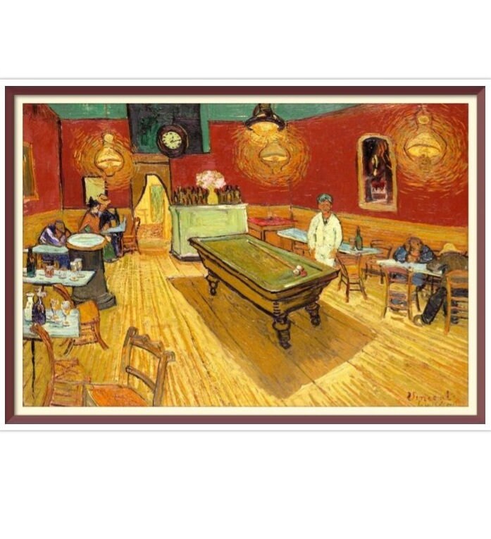 Van Gogh's 'The Night Cafe' Cross Stitch Pattern (PDF)