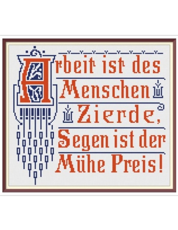 Vintage German Maxim Cross Stitch Pattern: 19th Century Sampler (PDF) - Image 2