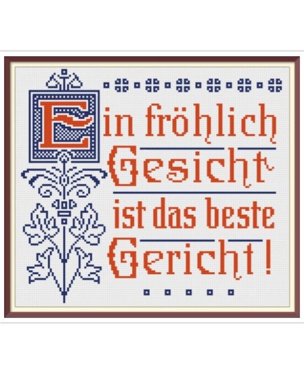 Vintage German Maxim Cross Stitch Pattern: 19th Century Sampler (PDF) - Image 2