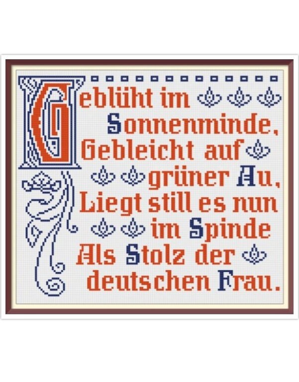 Vintage German Maxim Cross Stitch Pattern: 19th Century Reproduction (PDF) - Image 2