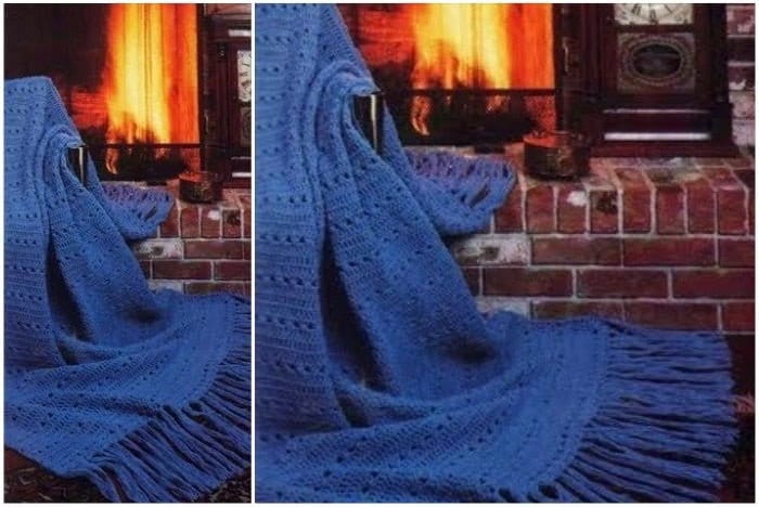 Blue Skies Afghan Crochet Pattern: Vintage Country Home Decor (PDF)