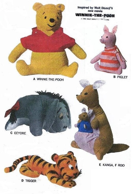 Winnie the Pooh & Friends Sewing Pattern - Vintage PDF (Digital Download)