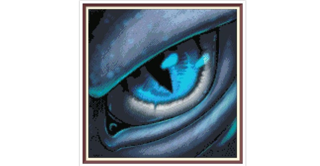 Dragon Eye Cross Stitch Pattern: Vintage Style (PDF Pattern)