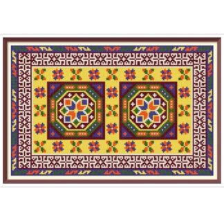 Miniature Oriental Rug Cross Stitch Pattern: Dollhouse Carpet (PDF)