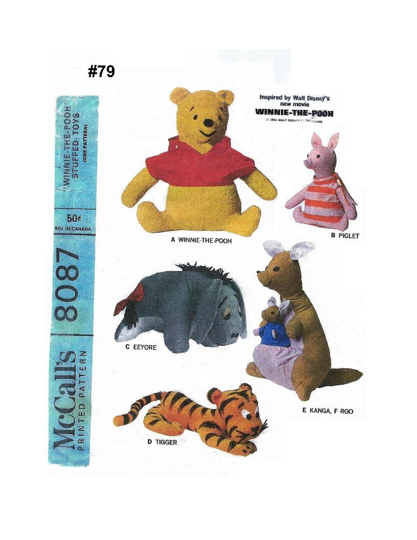 Winnie the Pooh & Friends Sewing Pattern - Vintage PDF (Digital Download) - Image 2