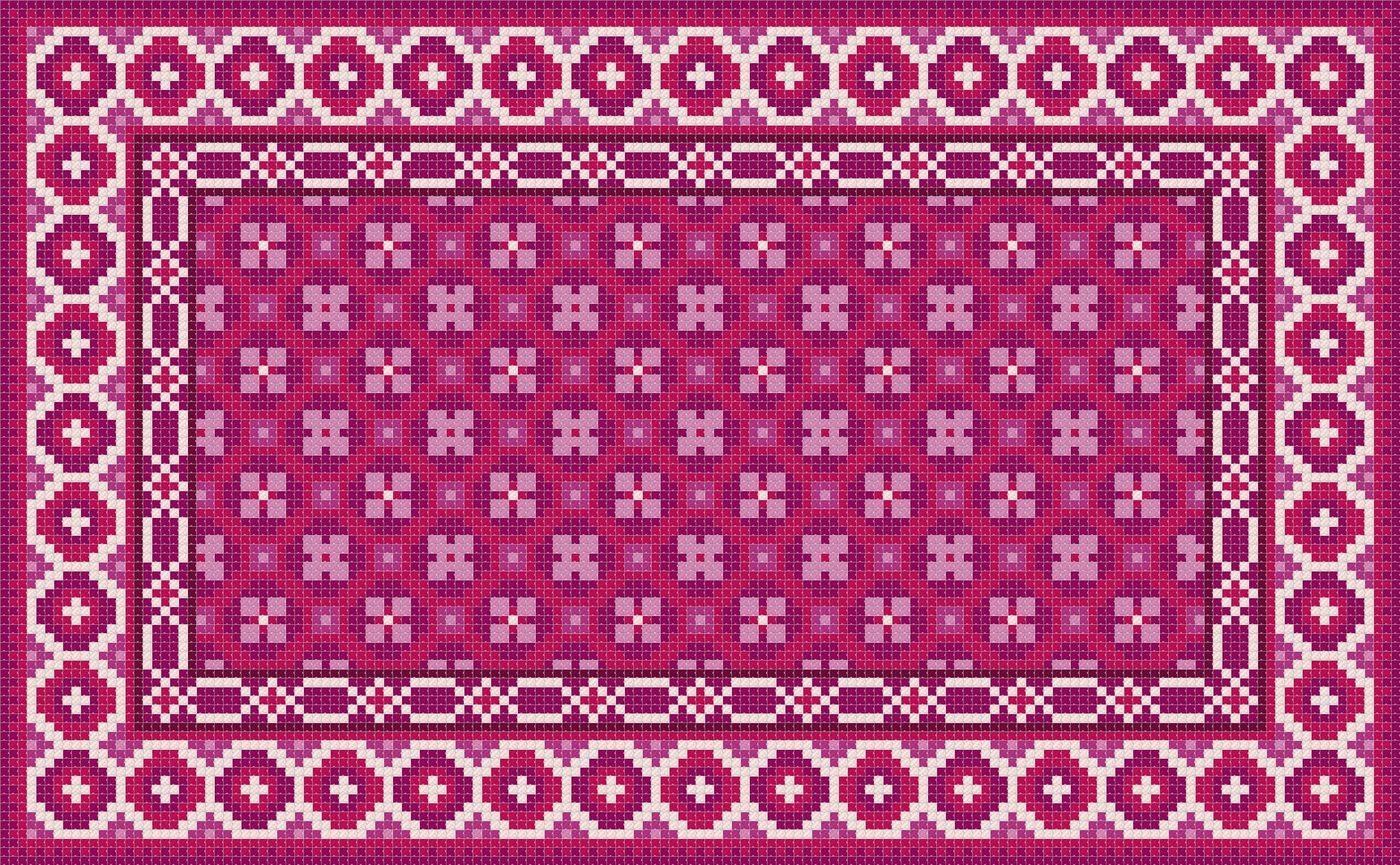 Dolls Rug Cross Stitch Pattern: Miniature Oriental Carpet Embroidery (PDF Download) - Image 2