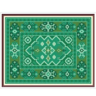 Dollhouse Rug Cross Stitch Pattern: Miniature Oriental Carpet (PDF Download)