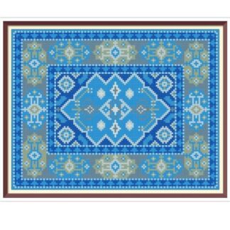 Miniature Oriental Rug Cross Stitch Pattern: 1700s Reproduction (PDF Download)