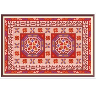 Cross Stitch Pattern: Miniature Oriental Dollhouse Rug (PDF Download)
