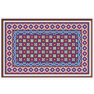 Dollhouse Rug Cross Stitch Pattern: Miniature Geometric Embroidery (PDF)