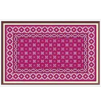 Dolls Rug Cross Stitch Pattern: Miniature Oriental Carpet Embroidery (PDF Download)