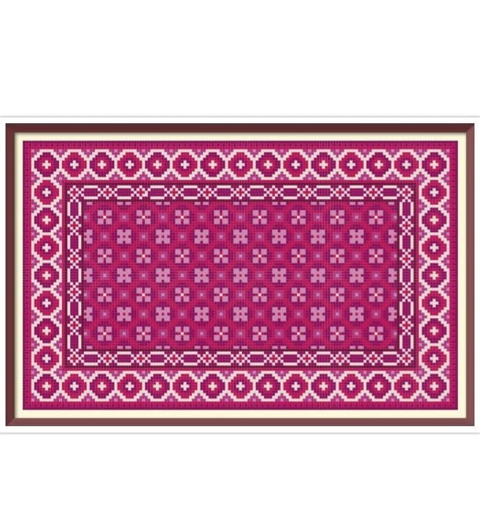 Dolls Rug Cross Stitch Pattern: Miniature Oriental Carpet Embroidery (PDF Download)