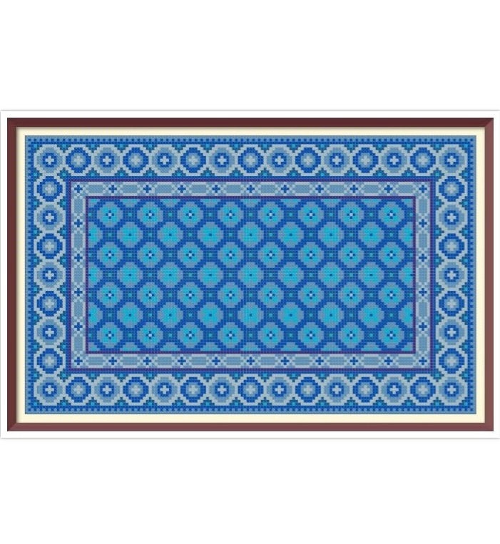 Cross Stitch Pattern: Miniature Oriental Rug for Dollhouse (PDF Download) - 1510 Reproduction