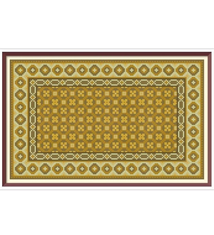 Cross Stitch Doll Rug Pattern: Miniature Oriental Carpet (PDF Download)