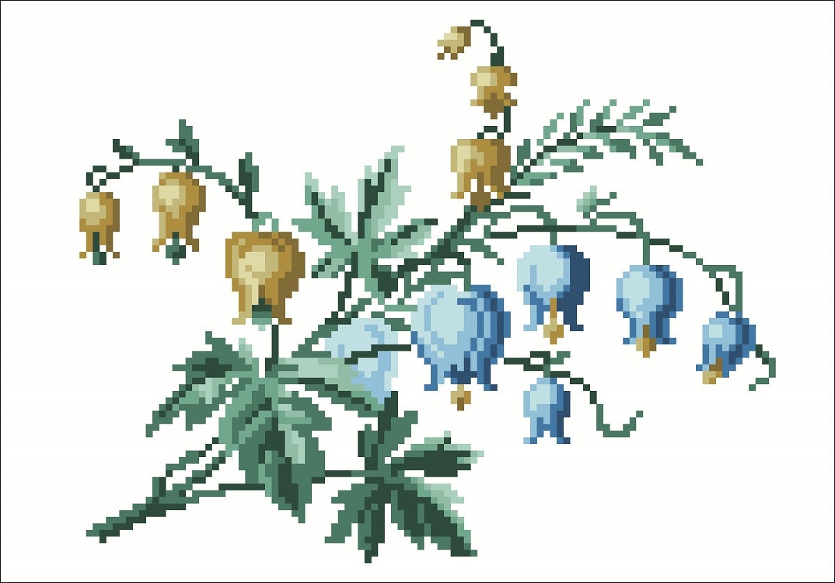 Antique Flowers Cross Stitch Pattern: Lavender Mist Berlin Embroidery (PDF) - Image 2