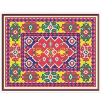 Miniature Oriental Rug Cross Stitch Pattern: Dollhouse Carpet (PDF)