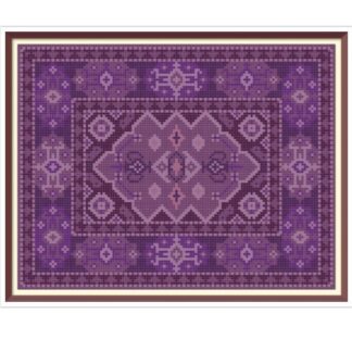 Doll Rug Cross Stitch Pattern: Miniature Oriental Carpet Embroidery (PDF Download)