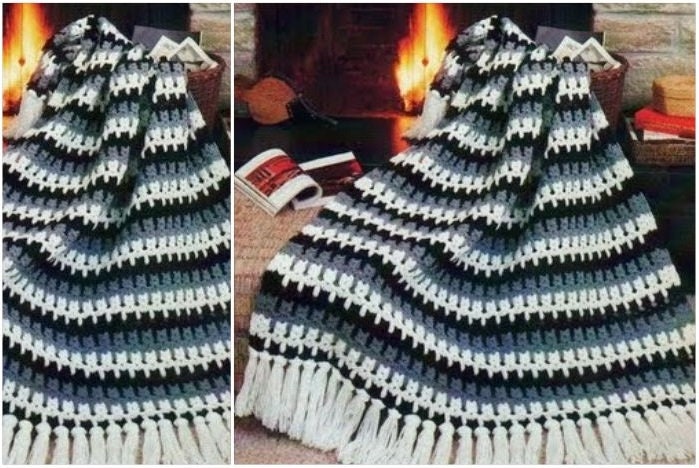 Crocheted Kittens Afghan Pattern: Vintage Home Decor (PDF)