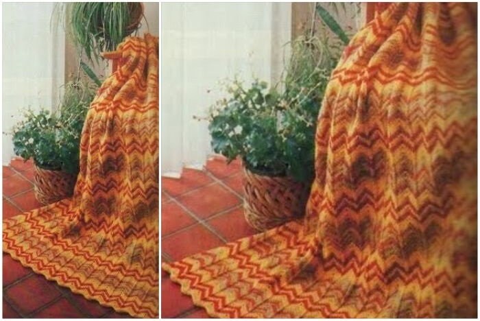 Knitted Ripple Afghan Pattern: Vintage Country Home Decor (PDF)