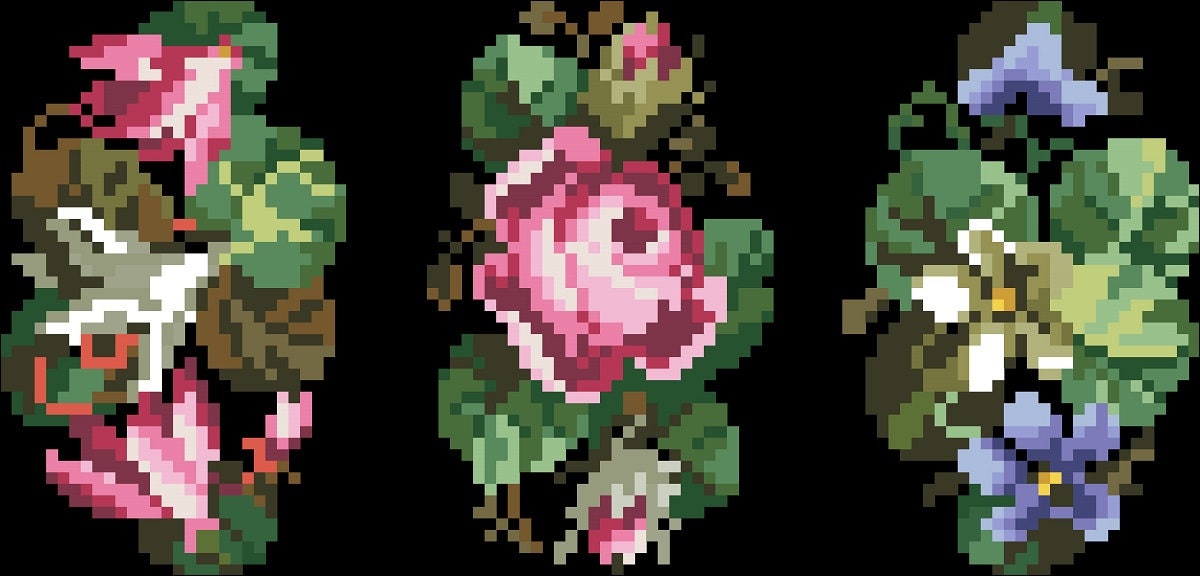 Miniature Bouquet Cross Stitch Pattern: Antique Berlin Embroidery (PDF) - Image 3