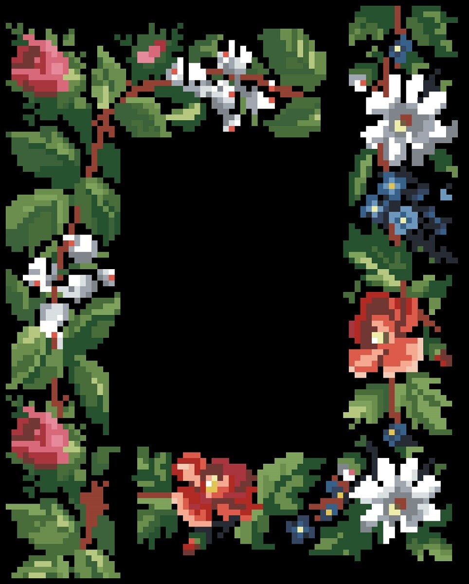 Floral Corner Cross Stitch Pattern: Antique Berlin Embroidery (PDF) - Image 3