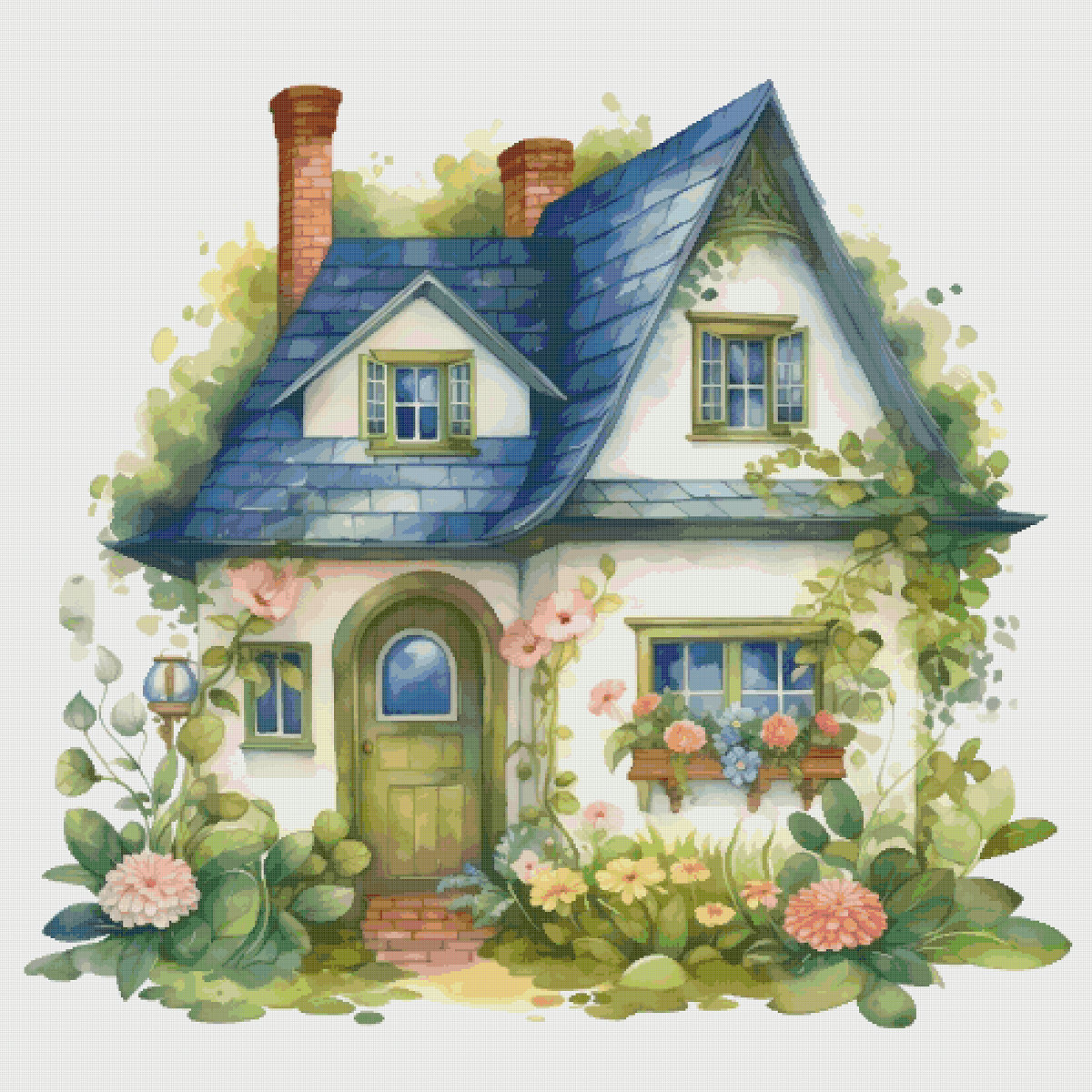Cottage Garden Cross Stitch Pattern: Magical House Village (PDF Pattern)