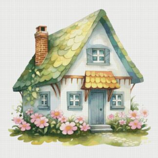 Cottage Garden Cross Stitch Pattern: Magical House Village (PDF)