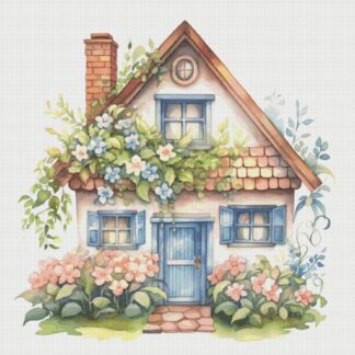 Cottage Garden Cross Stitch Pattern: Magical House Village (PDF)