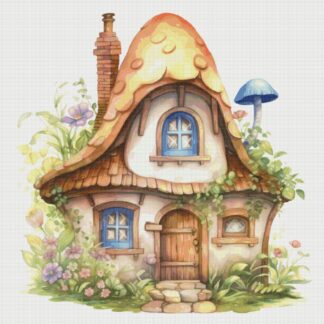 Cottage Cross Stitch Pattern: Magical House in Flowers (PDF)