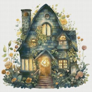 Cottage in Flowers Cross Stitch Pattern: Magical House Village (PDF)