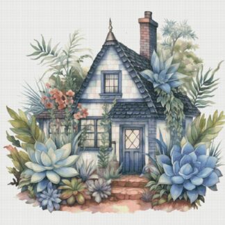 Cottage in Flowers Cross Stitch Pattern: Magical House (PDF)
