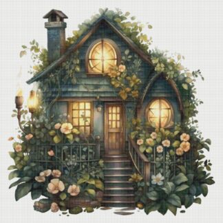 Cottage in Flowers Cross Stitch Pattern: Magical House (PDF)
