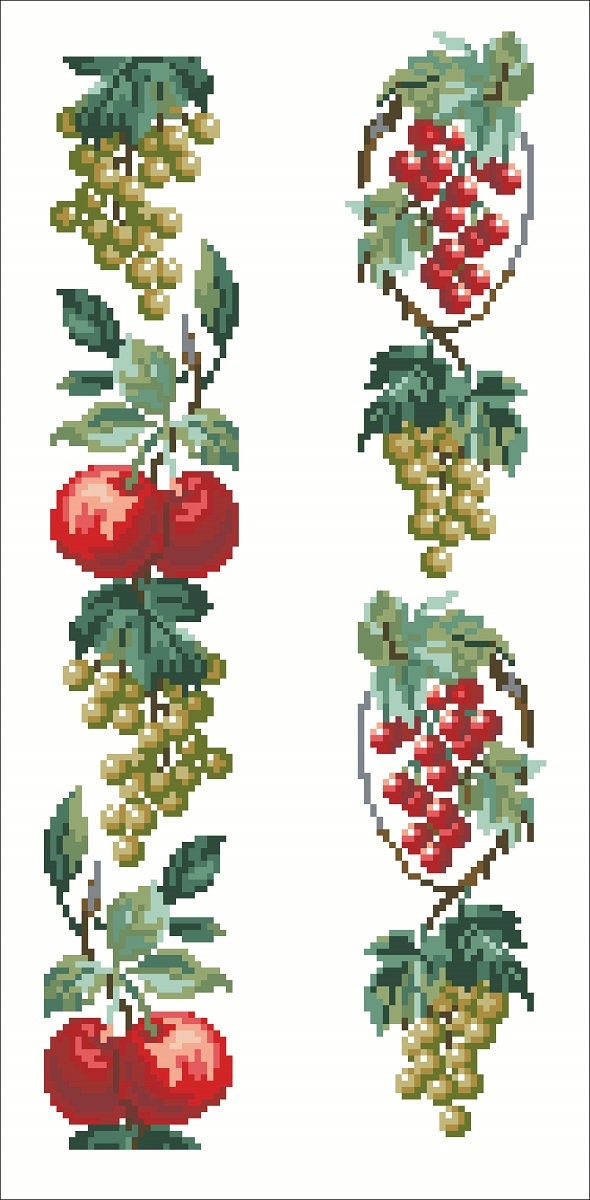 Antique Berry Cross Stitch Border Pattern: Berlin Embroidery (PDF) - Image 2