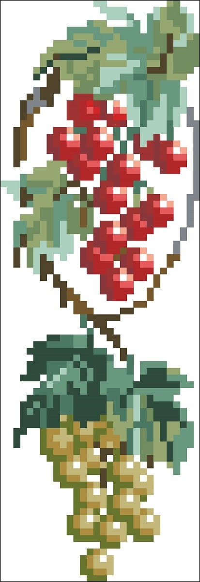 Antique Berry Cross Stitch Pattern: Berlin Embroidery Border (PDF) - Image 2