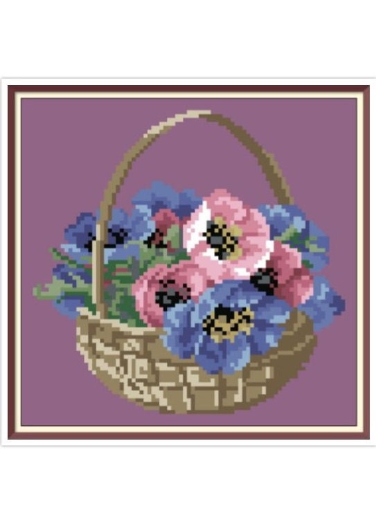 Antique Flowers Cross Stitch Pattern: Berlin Embroidery (PDF)