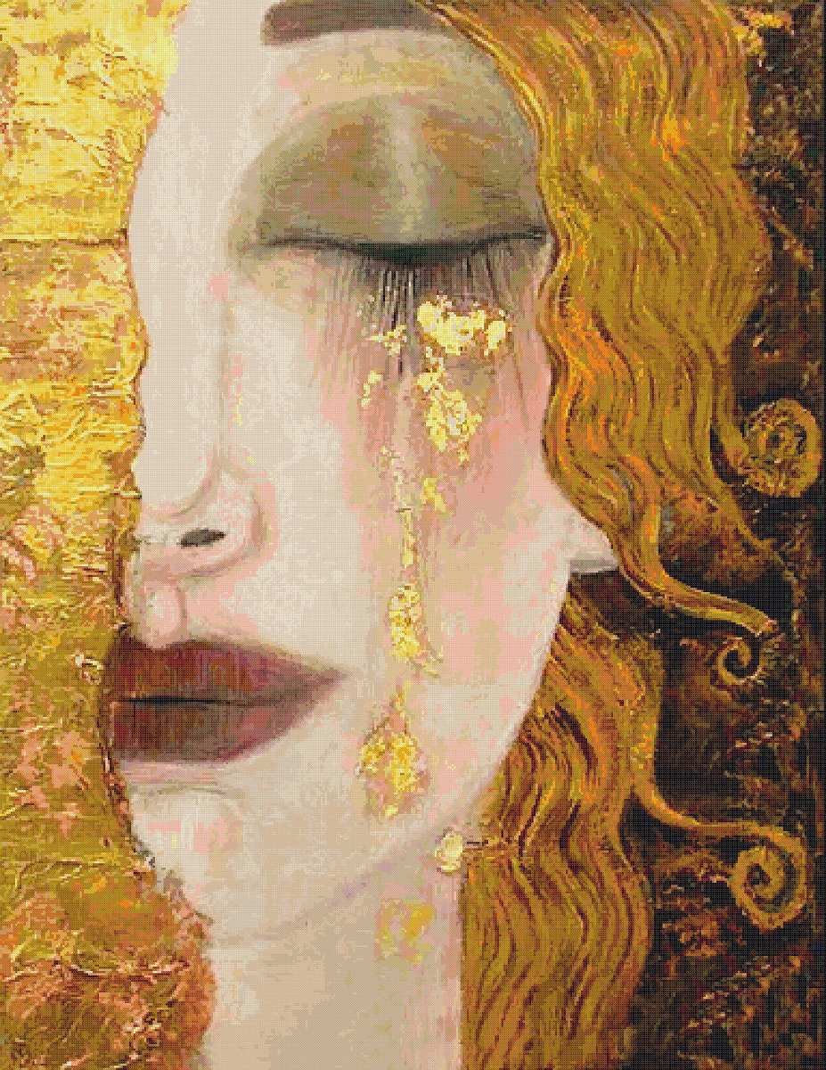 Freya's Golden Tears Cross Stitch Pattern: Full Stitches (PDF) - Image 2
