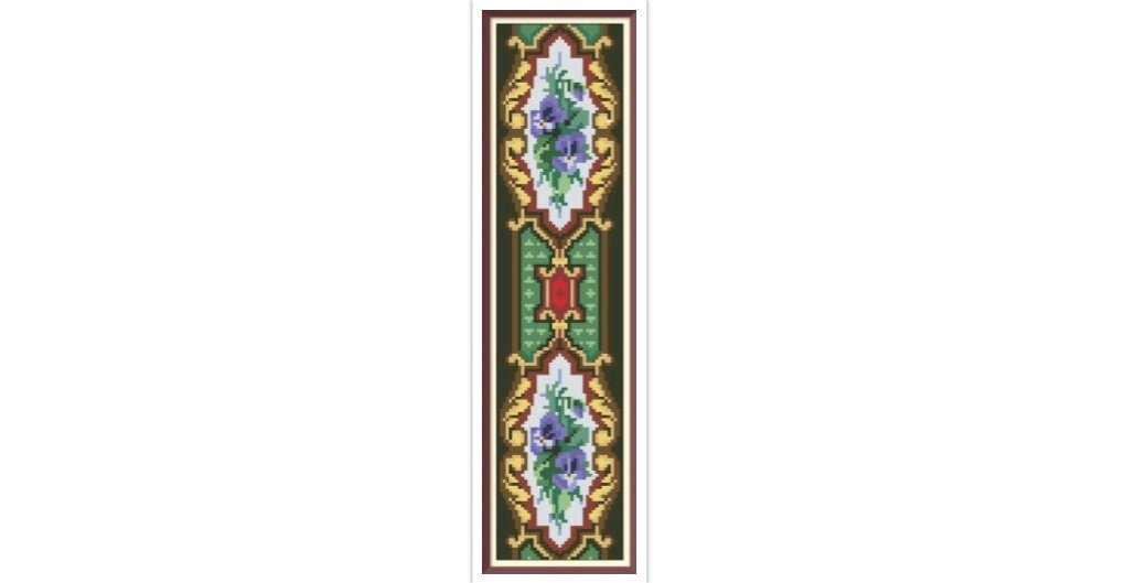 Antique Floral Border Cross Stitch Pattern: Berlin Embroidery (PDF)