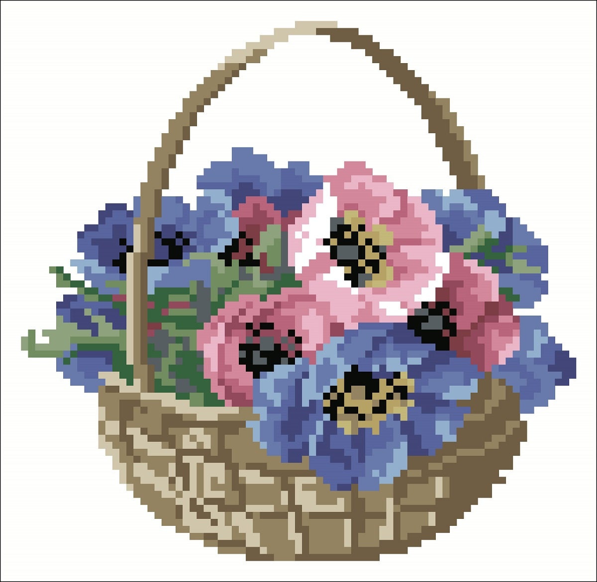 Antique Flowers Cross Stitch Pattern: Berlin Embroidery (PDF) - Image 2