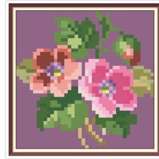 Miniature Bouquet Cross Stitch Pattern: Antique Berlin Embroidery (PDF)