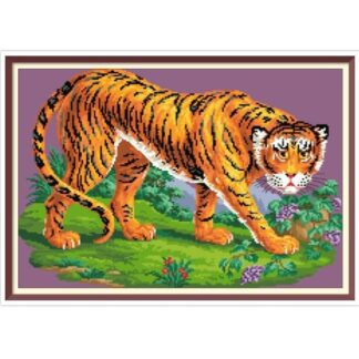 Tiger Cross Stitch Pattern - PDF Counted Antique Cross Stitches -  Berlin Embroidery
